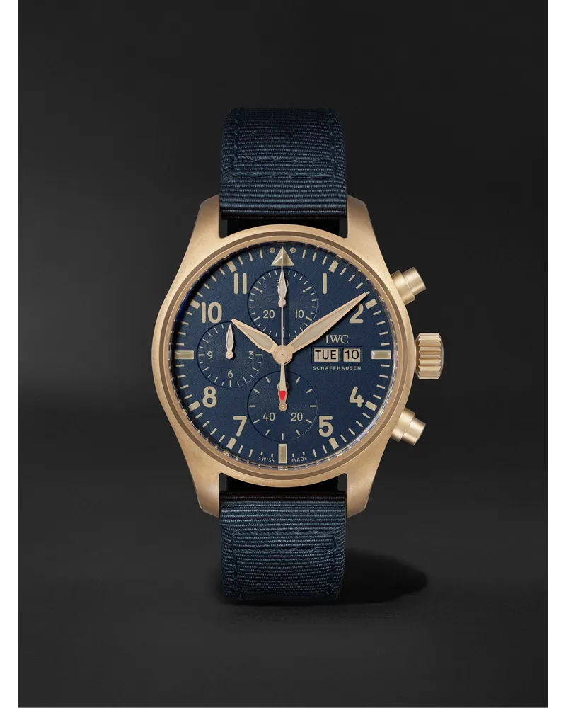 IWC Pilot'S Chronograph 41 Mm Uhr Aus Bronze Mit Automatischem Aufzug Und Textilarmband Ref. Nr.: Iw388109 Blau