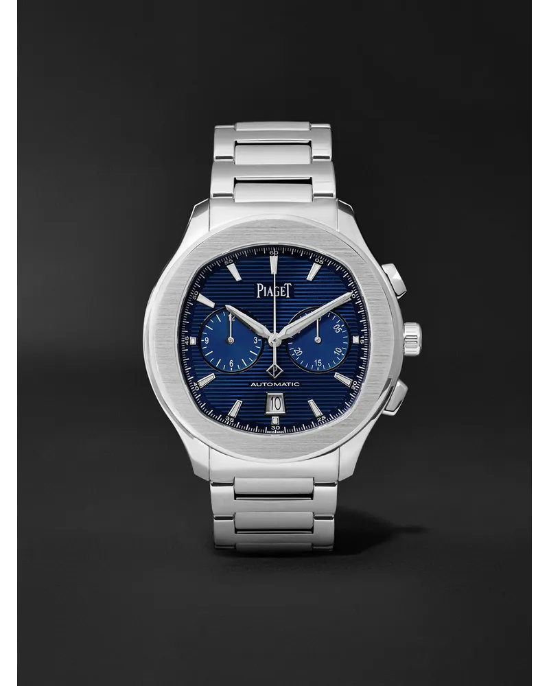 Piaget Polo Chronograph 42 Mm Uhr Aus Edelstahl Mit Automatischem Aufzug Ref. Nr.: G0a41006 Blau