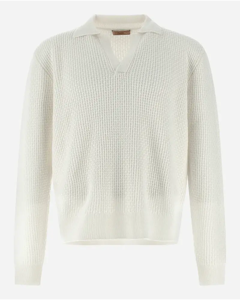 Herno Poloshirt Resort Aus Endless Operated Wool Weiß