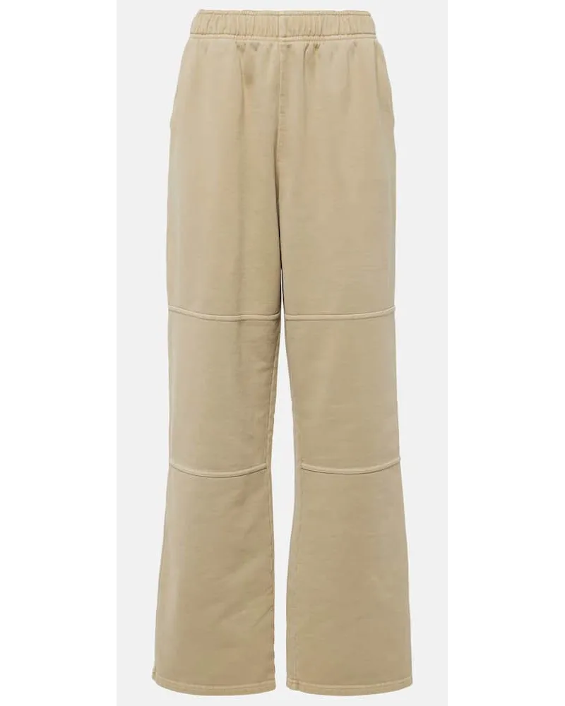 Prada High Rise Jogginghose Aus Baumwolle Beige