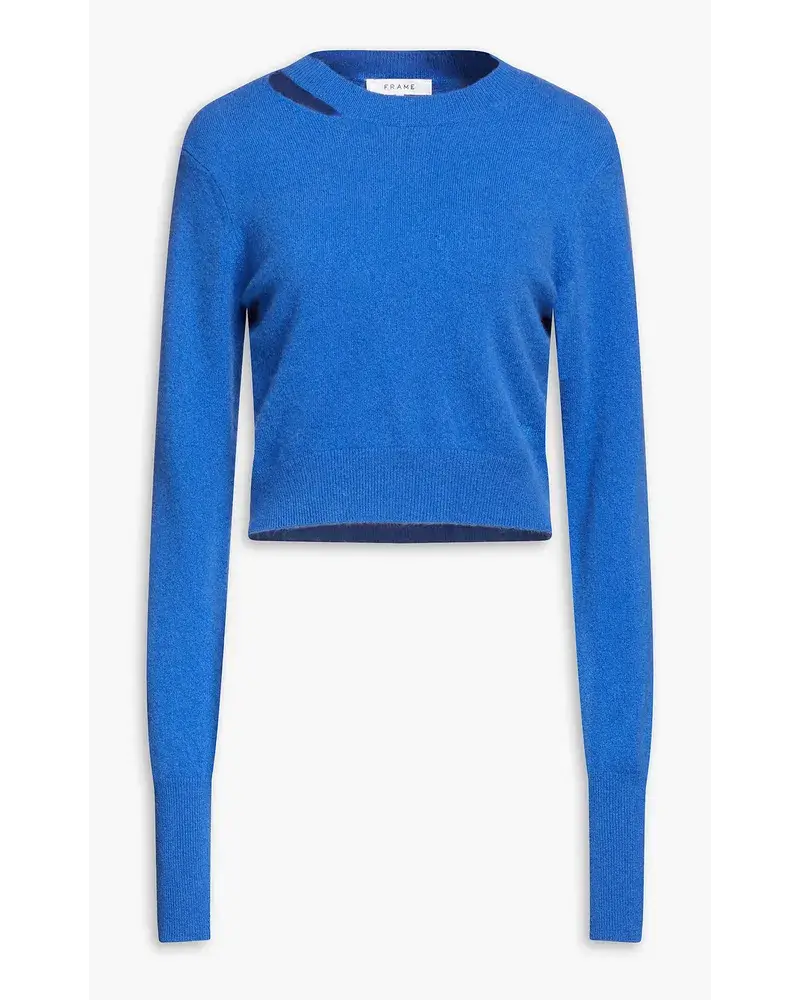 Frame Denim Pullover Aus Einer Kaschmirmischung Mit Cut Outs Blau