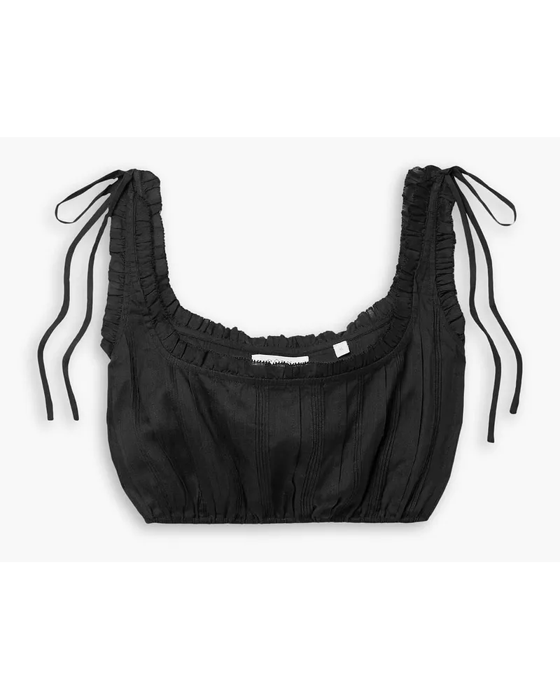 DÔEN Renee Bustier Aus Ramie Mit RüSchen Und Biesen Schwarz