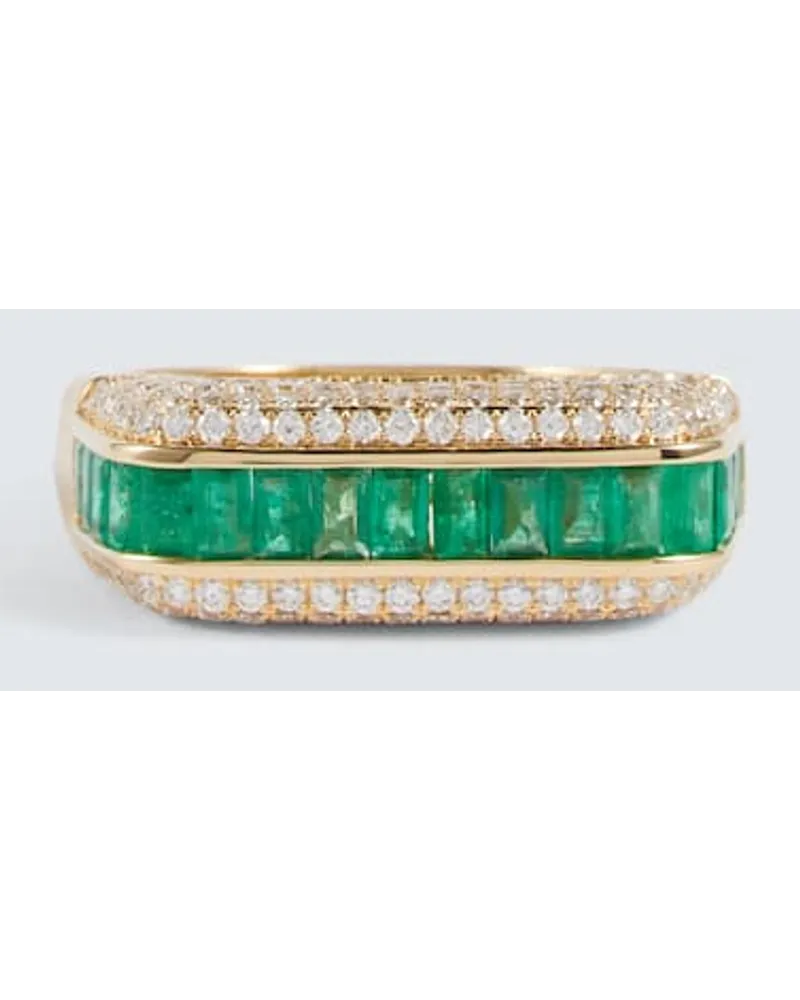 Rainbow K Ring Aus 18kt Gelbgold Mit Diamanten Und Smaragden Gold