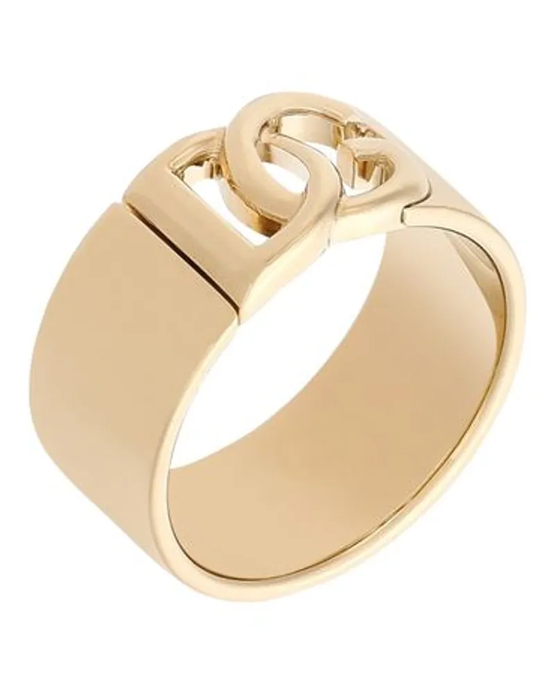 Dolce & Gabbana Ring Mit Ausgeschnittenem Dg Logo Gold