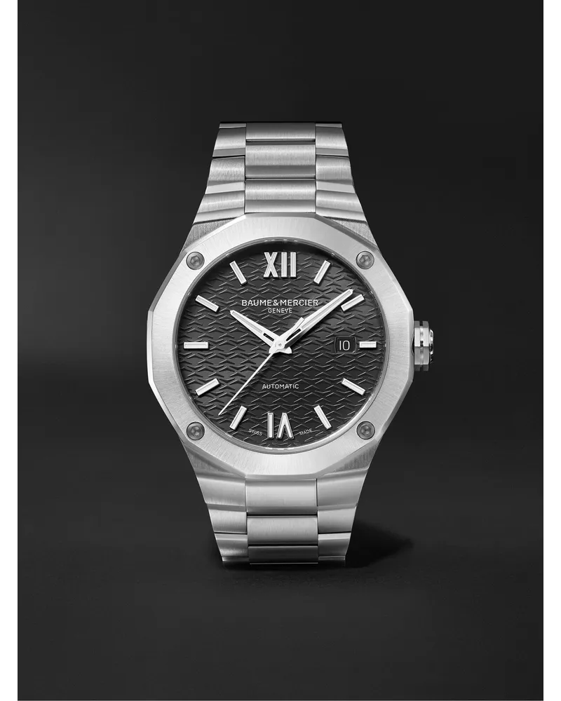 Baume & Mercier Riviera 42 Mm Uhr Aus Edelstahl Mit Automatischem Aufzug Ref. Nr. M0a10621 Schwarz