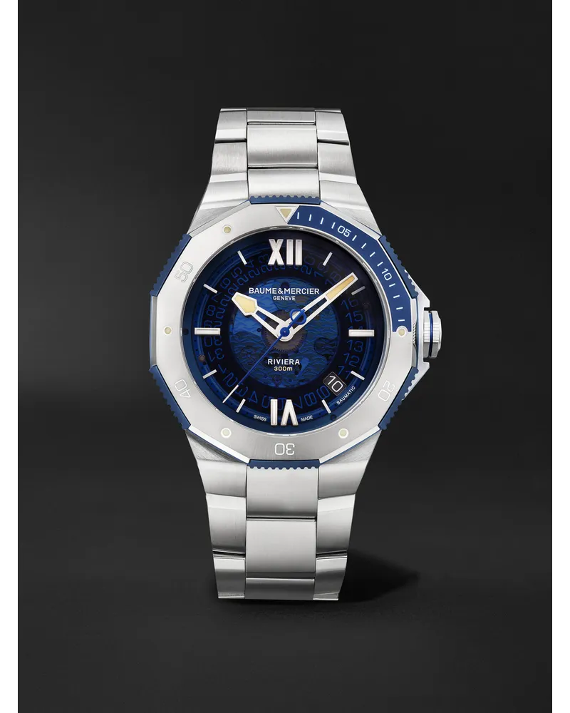 Baume & Mercier Riviera 50th Anniversary 42 Mm Uhr Aus Edelstahl Mit Automatischem Aufzug Ref. Nr.: 10747 Blau