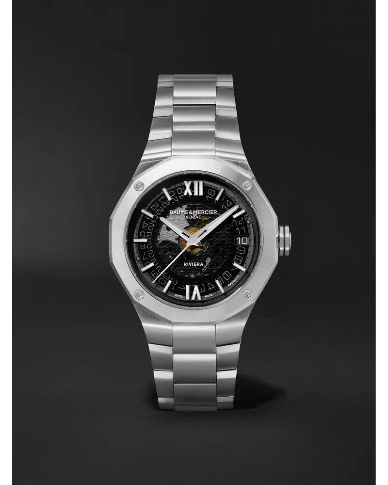 Baume & Mercier Riviera Automatic 39 Mm Uhr Aus Edelstahl Ref. Nr.: 10715 Schwarz