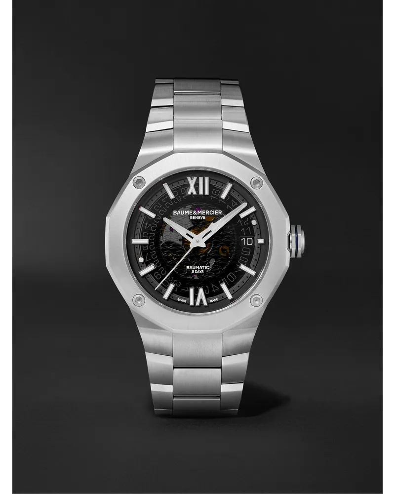 Baume & Mercier Riviera Automatic 42 Mm Uhr Aus Edelstahl Ref. Nr. M0a10702 Schwarz