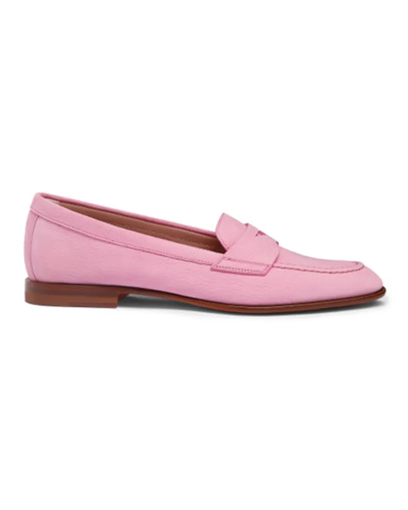 Santoni Rosafarbene Penny Loafer FüR Damen Aus Nubuk Rose