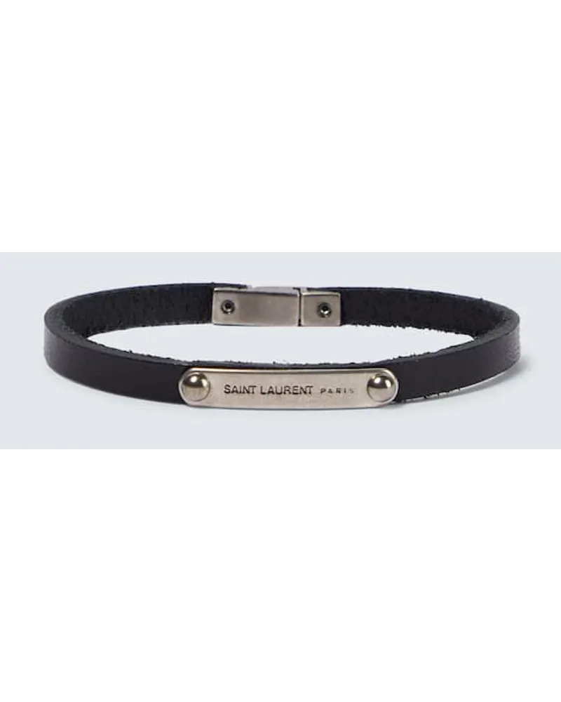 Saint Laurent Armband Aus Leder Schwarz
