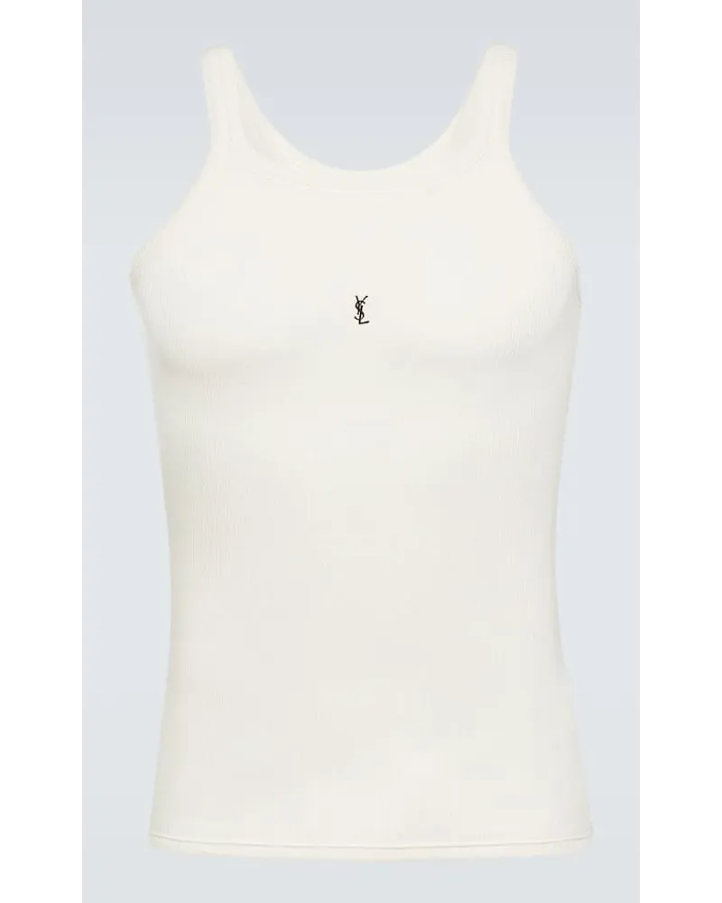 Saint Laurent Top Aus Baumwoll Jersey Weiss