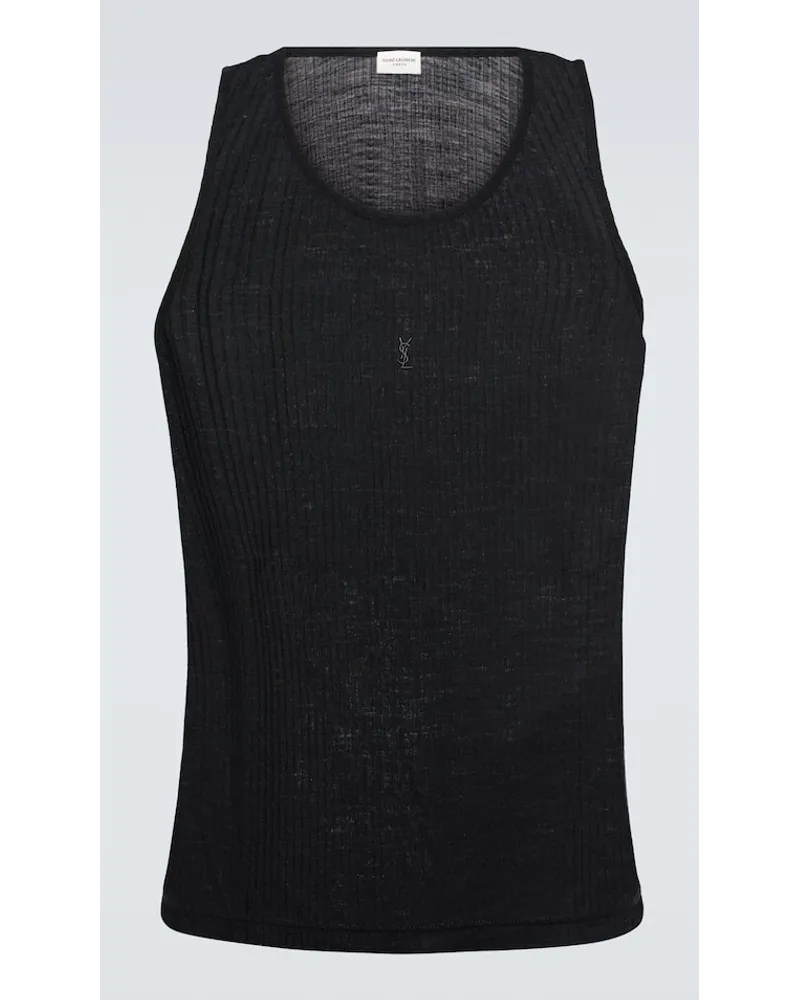 Saint Laurent Top Aus Wolle Schwarz