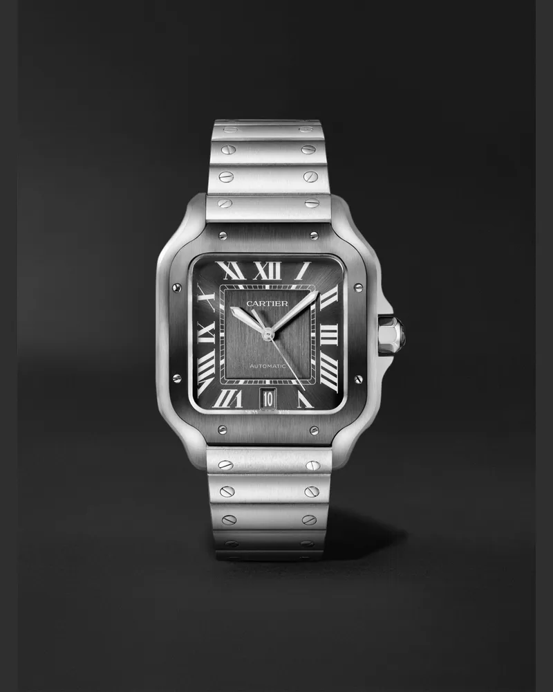 Cartier Santos De Automatic 39.8mm Steel Watch Ref. No. Wssa0037 Silber