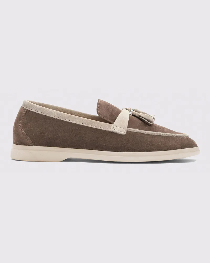 Scarosso Leandra Deep Taupe & Sand Veloursleder