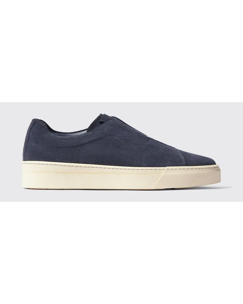Scarosso Luca Blau Veloursleder