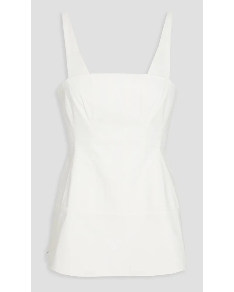 tibi SchößChenoberteil Aus Stretch Baumwolle Weiß