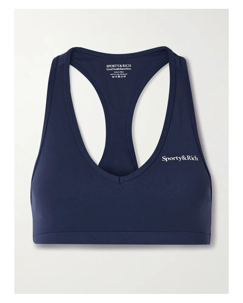 SPORTY & RICH Serif Sport Bh Aus Stretch Material Blau