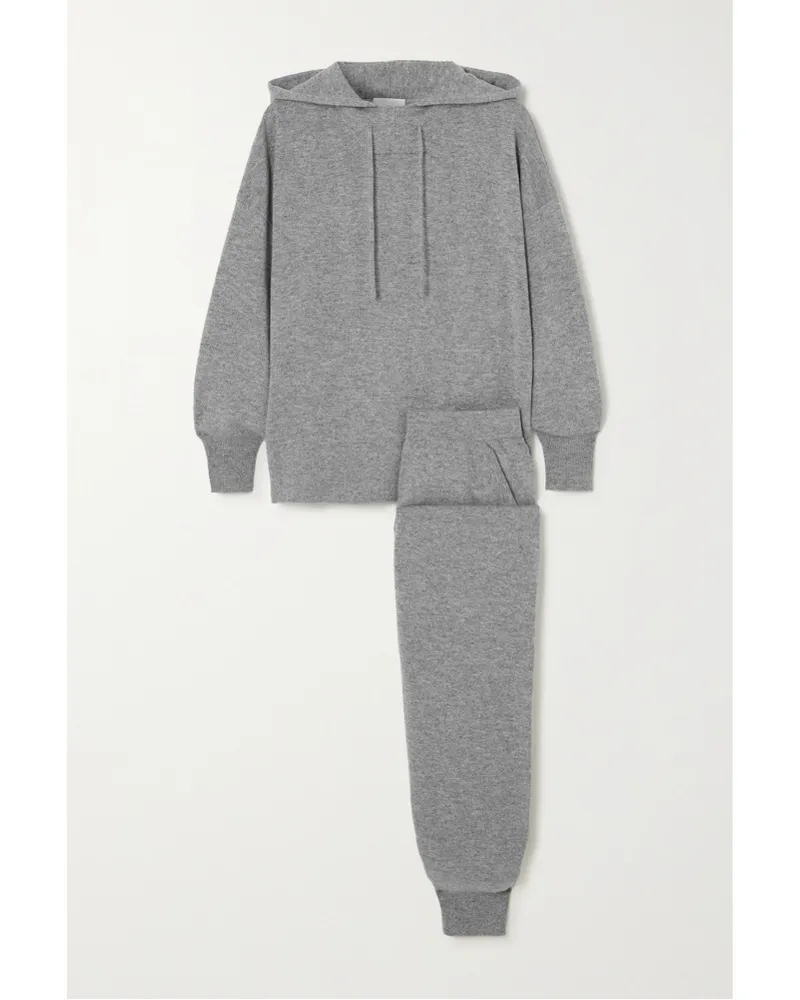 ALLUDE Set Aus Kapuzenpullover Und Jogginghose Kaschmir Grau