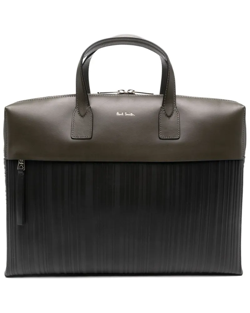 Paul Smith Shadow Stripe Aktentasche Mit PräGung GrüN