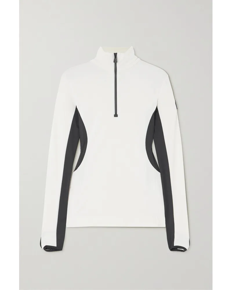 Moncler Skioberteil Aus Stretch Jersey In Colour Block Optik Weiß