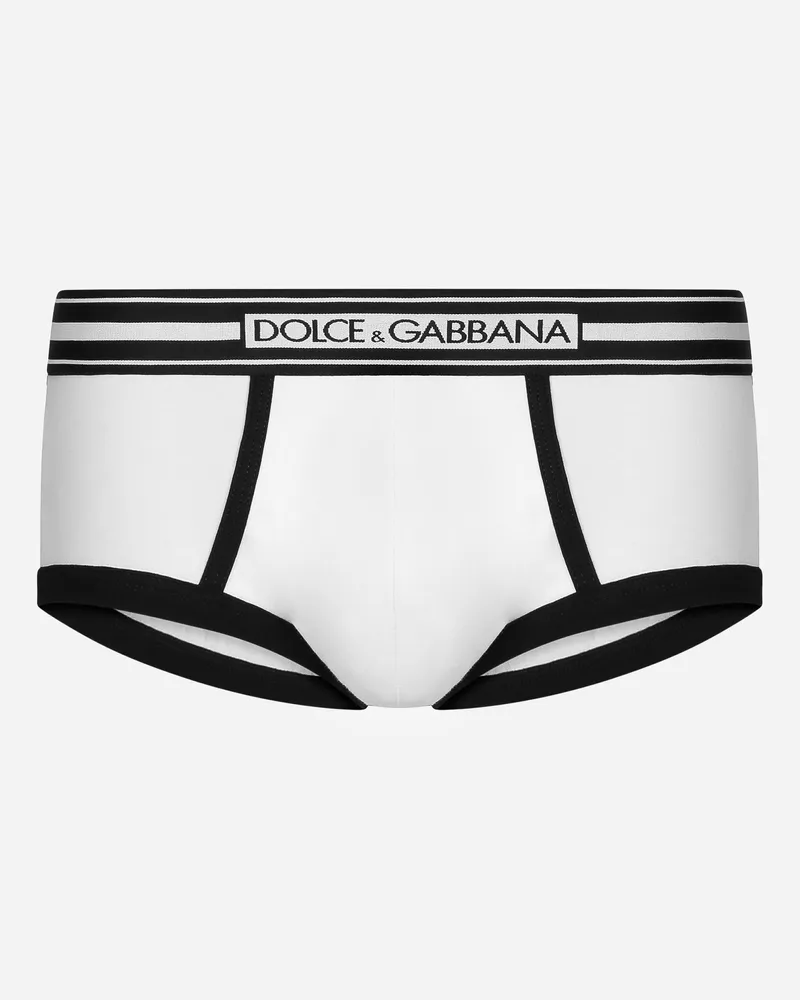 Dolce & Gabbana Slip Brando Aus Bi Elastischem Baumwolljersey Weiss