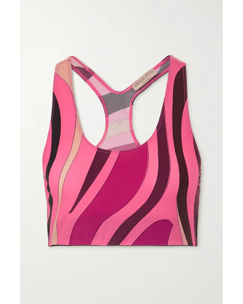 Emilio Pucci Sport Bh Aus Bedrucktem Stretch Material Pink