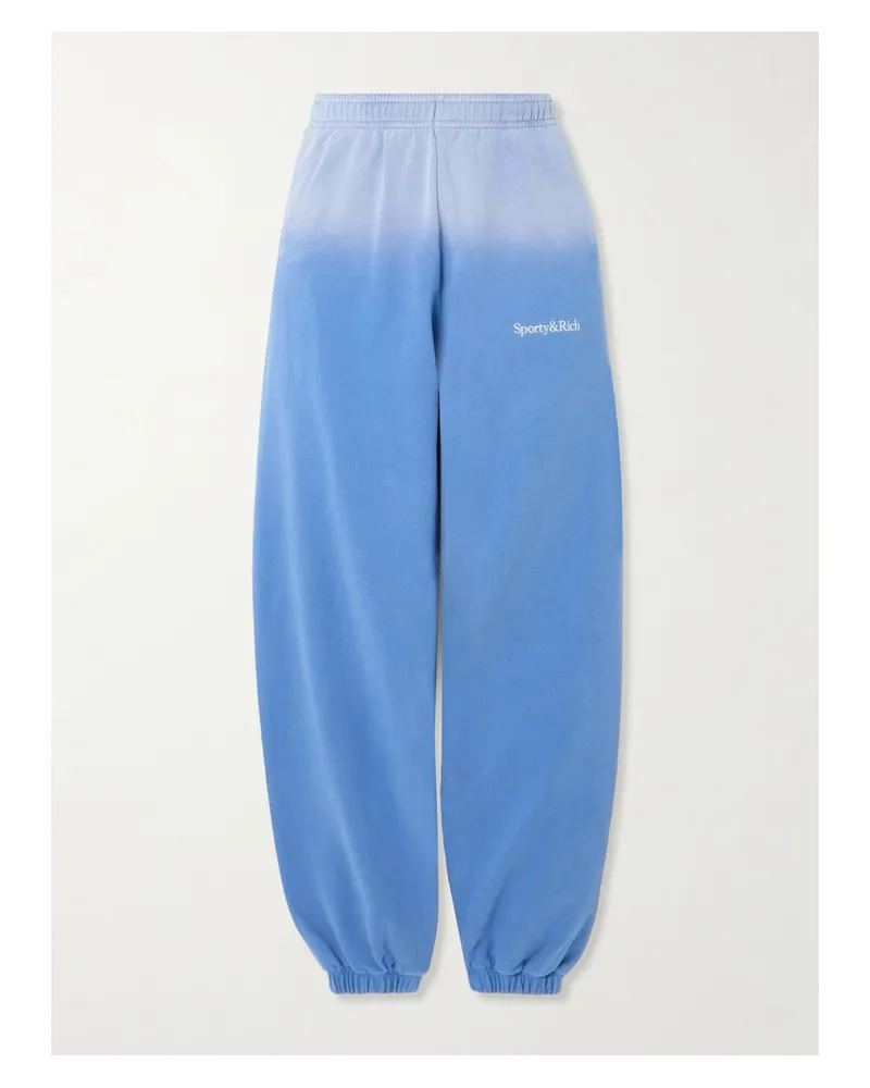 SPORTY & RICH Jogginghose Aus Baumwoll Jersey Blau