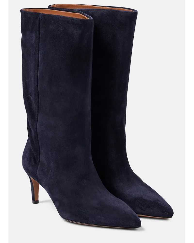 Paris Texas Stiefel Stiletto 60 Aus Veloursleder Blau