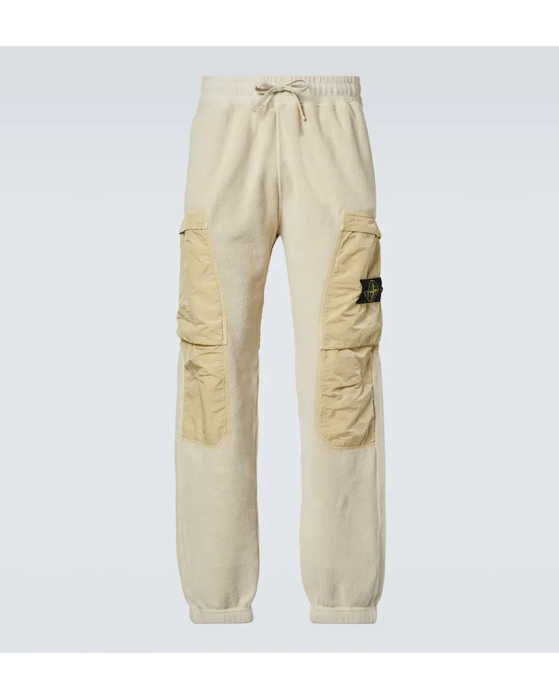 Stone Island Jogginghose Compass Aus Fleece Beige