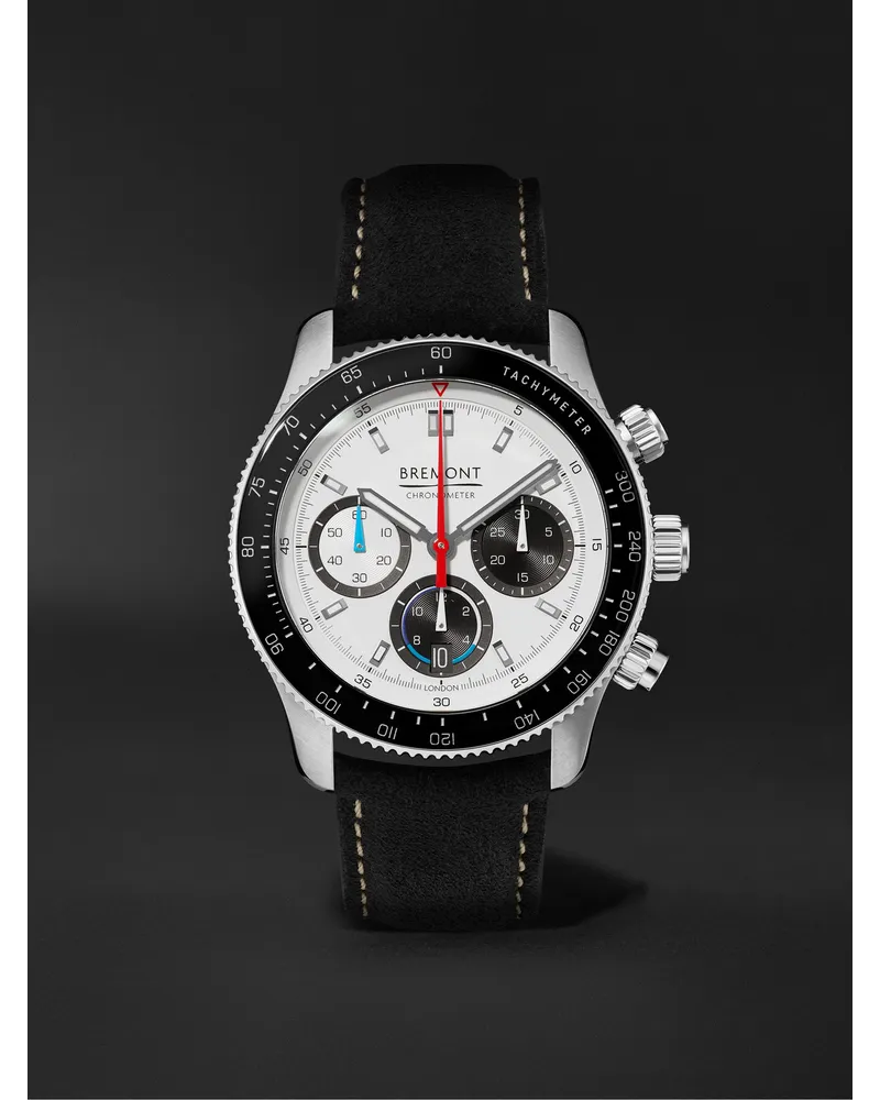Bremont Supermarine Williams Racing Wr22 Chronograph 43 Mm Uhr Aus Edelstahl Mit Automatischem Aufzug Und Alcantara® Armband Ref. Nr.: Wr 22 Ss R S Weiß