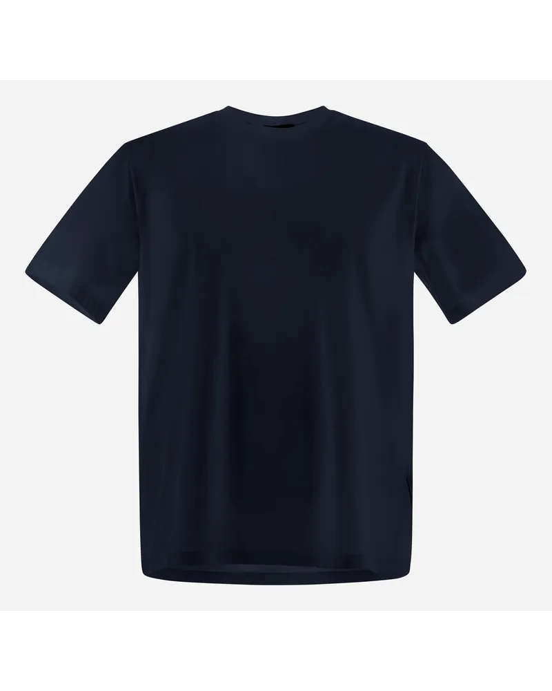 Herno T Shirt Aus Superfine Cotton Stretch Marineblau