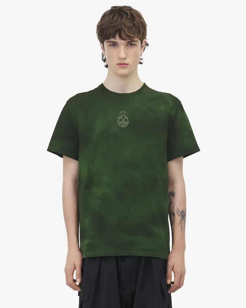 Alexander McQueen T Shirt Mit UngleichmäßIger FäRbung GrüN
