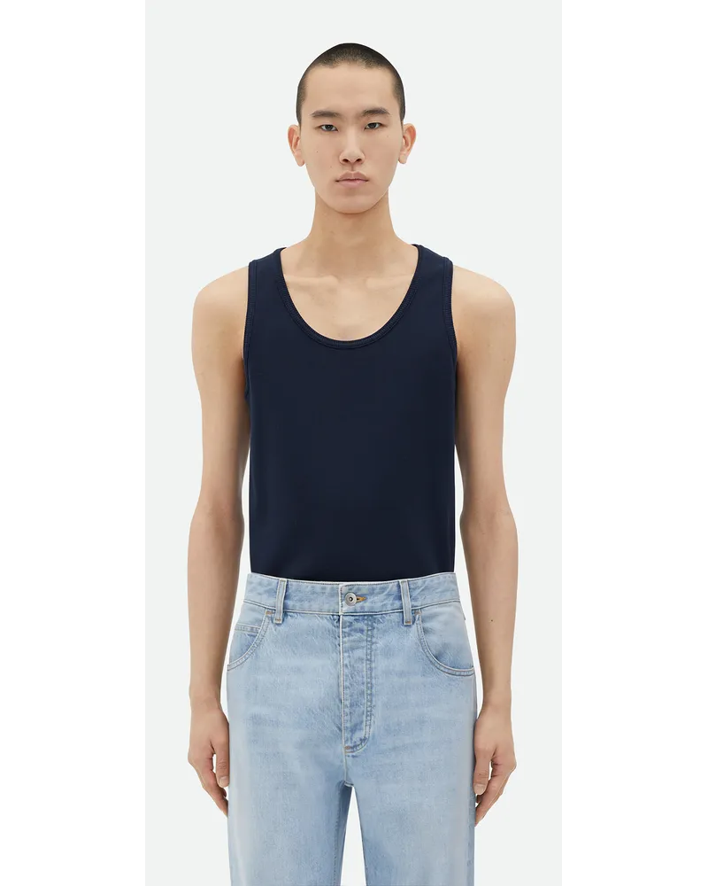 Bottega Veneta Tanktop Au Gerippter Tretchbaumwolle Abyss