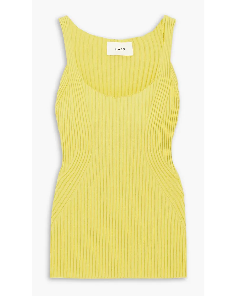 CAES Tanktop Aus Einer Ecovero™ Mischung Inrippstrick Gelb