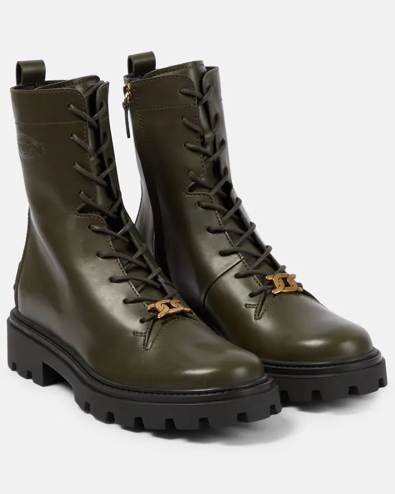 TOD'S Schnuerstiefel Kate Aus Leder Weiss