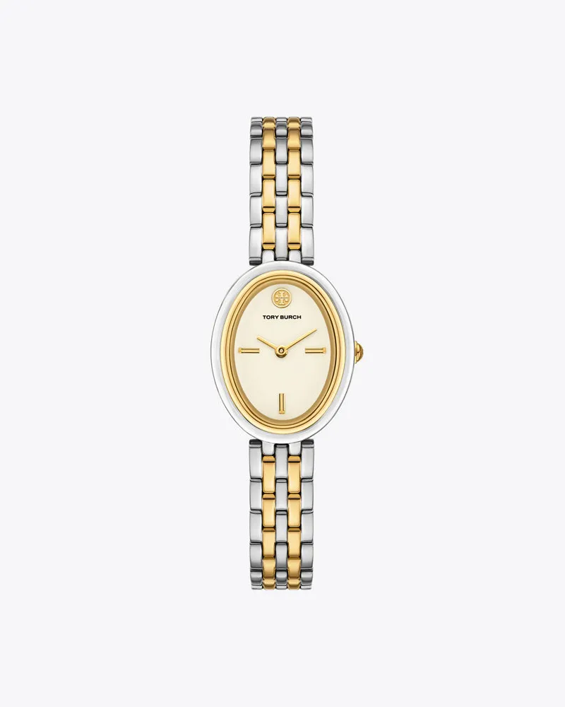Tory Burch Oval Watch Two Tone