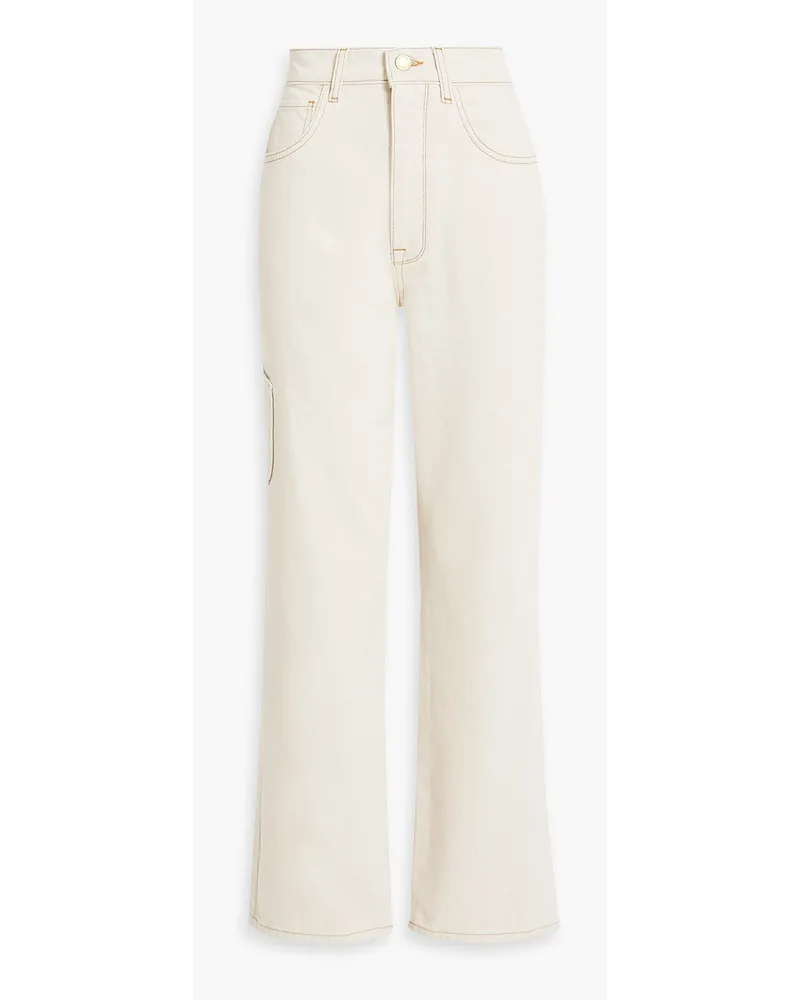 Triarchy Hoch Sitzende Jeans Mit Weitem Bein Weiß