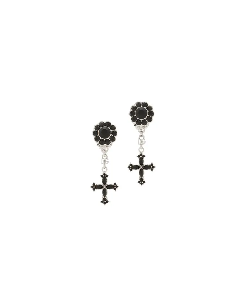 Dolce & Gabbana Tropfen Ohrringe Mit Kreuz Details Black