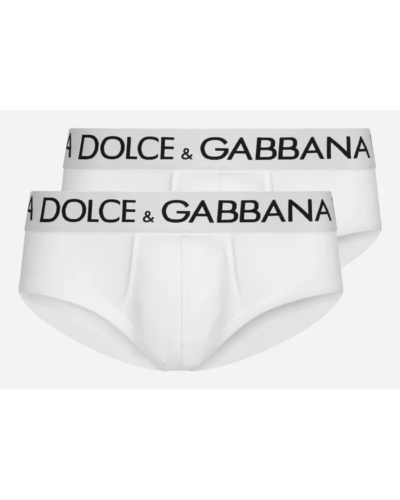 Dolce & Gabbana Two Pack Cotton Jersey Brando Briefs Weiss