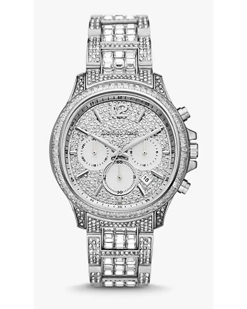 Michael Kors üBergroßE Armbanduhr Sage Im Silberton Mit Pavé – Limitierte Auflage