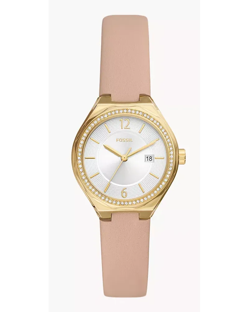 Fossil Uhr Eevie 3 Zeiger Werk Datum Leder Rosafarben Rosa