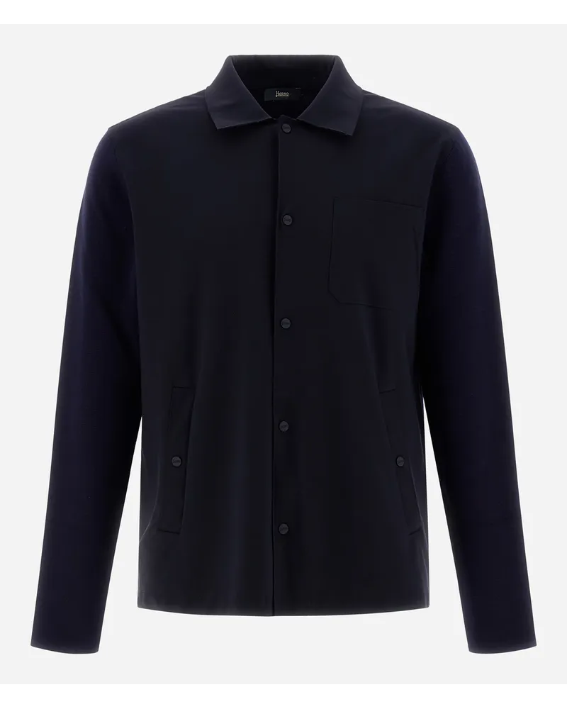 Herno Unlimited Compact Cotton Und Light Scuba Hemd Marineblau