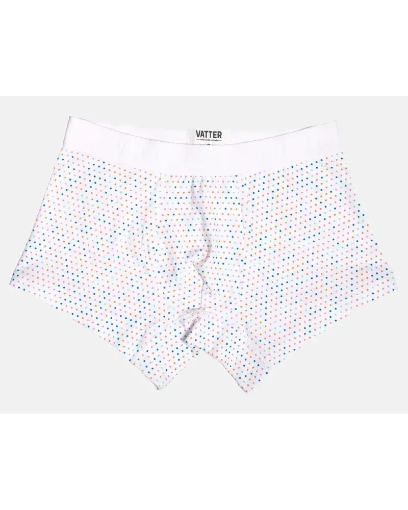 Vatter Trunk Short "Tight Tim" Dots Weiss