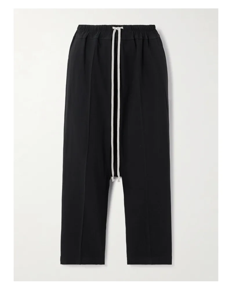 Rick Owens VerküRzte Hose Mit Geradem Bein Aus CrêPe Schwarz