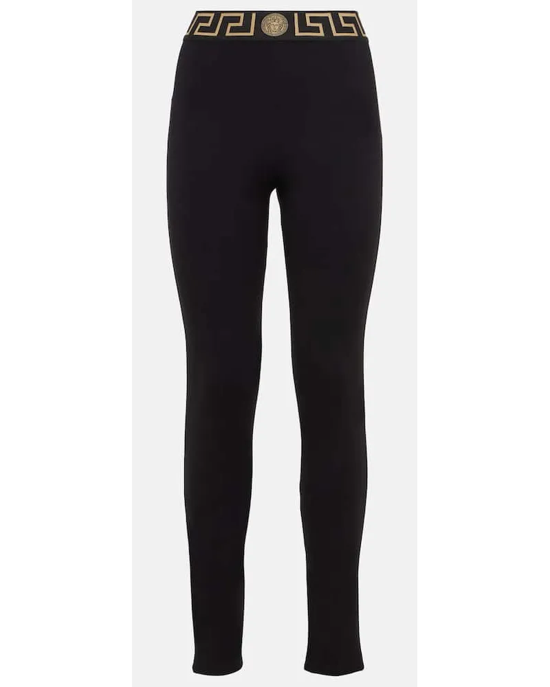 Versace Leggings Greca Border Schwarz