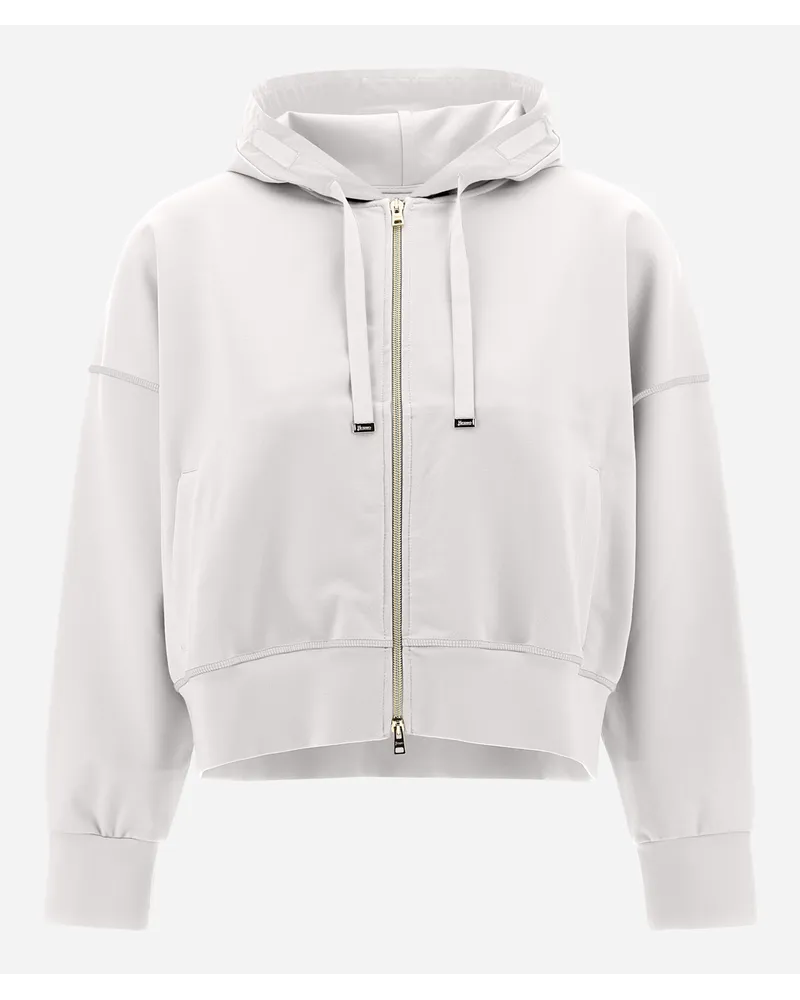 Herno Viscose Sweater Und Techno Taffetà Bomberjacke Weiß