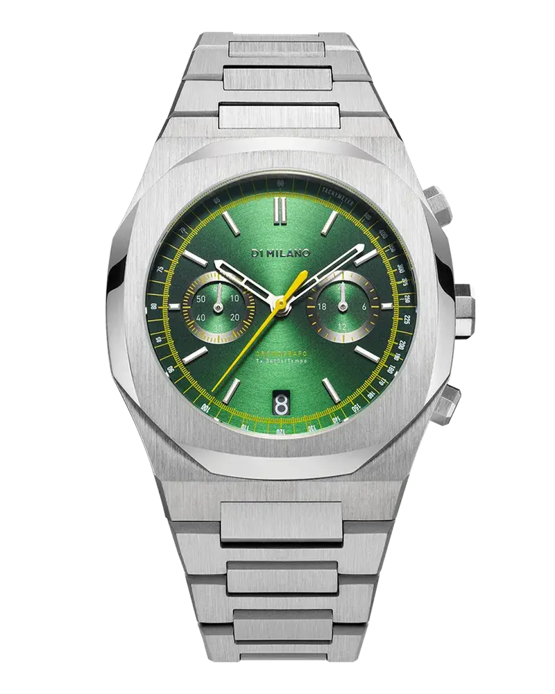 D1 Milano Watch Chronograph 41.5 Mm Noble Green Yellow