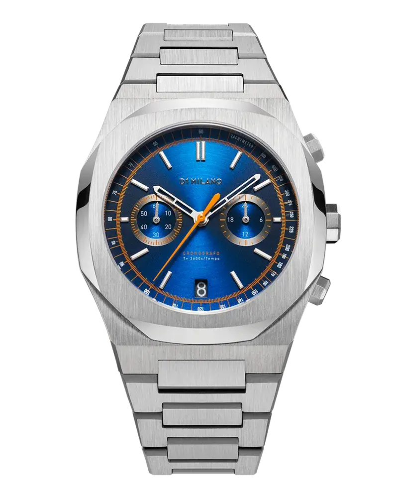 D1 Milano Watch Chronograph 41.5 Mm Royal Blue Orange