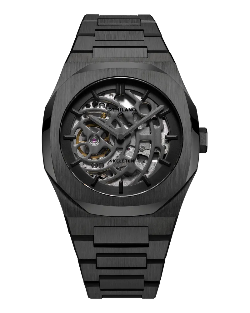 D1 Milano Watch Skeleton Bracelet 41.5 Mm Xray Black
