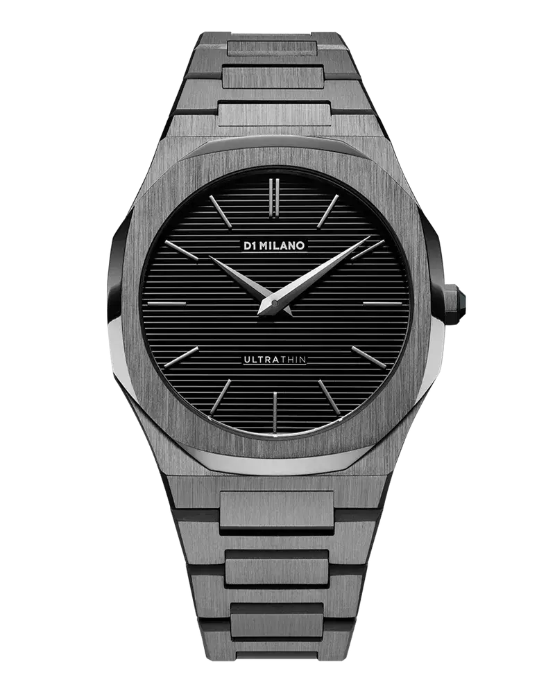 D1 Milano Watch Ultra Thin Bracelet 40 Mm Gun Metal Black